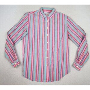 SANDRA INGRISH - WOMEN'S PINK PURPLE BLUE STRIPED LONG SLEEVE BUTTON-UP SHIRT 10